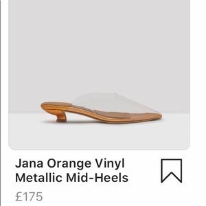 Miista Jana Orange Vinyl Metallic Midi Shoes 🍊